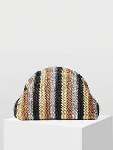 MOTF BOLSO DE MANO CON CADENA TRENZADA PARA VACACIONES DE MUJER - Beis - Ver 4