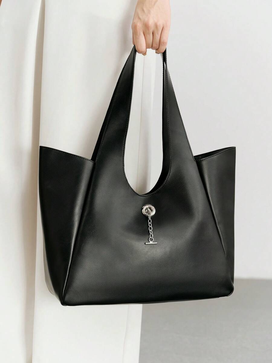 SHECARRY Women's Tote Bag, Large Capacity Shoulder Bag, Suitable For Commuting And Daily Use - Black - View 1