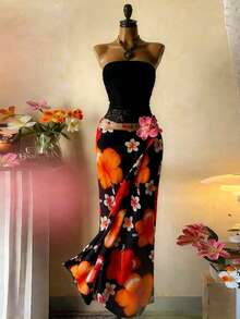 Bluhae 女士印花休闲百搭度假半身裙 - 彩色 - 查看 1