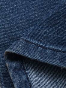 DAZY 女士休闲水洗牛仔连体裤，阔腿设计，适合春夏穿着 - 中等水洗藍 - 查看 7