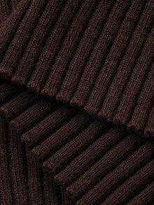 Suéter de manga larga ajustado y casual para mujer, otoño - Café integral - Ver 2