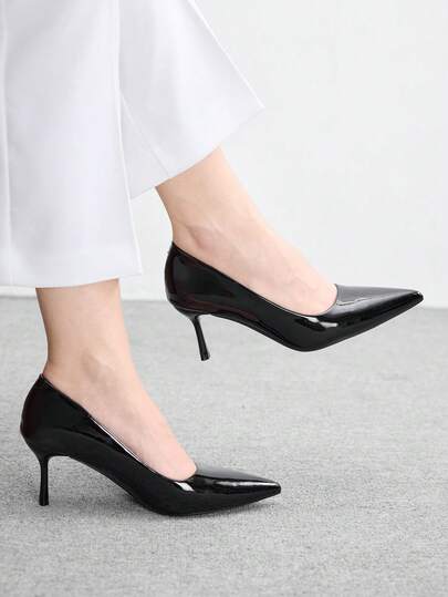 CUCCOO BIZCHIC Damskie szpilki ze szpiczastym noskiem i wysokim obcasem w kolorze bordowym, minimalistyczne i wygodne, do codziennego użytku, uniwersalne, do biura, eleganckie, seksowne szpilki, idealne do pracy, na imprezę i bankiet