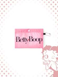 Betty Boop x SHEIN 时尚学院徽章图案防水大容量手提袋 - 粉底 - 查看 5