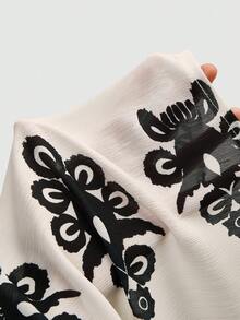 GlowEve Women's Floral Print Loose Thin Long Sleeve Jacket - Apricot - View 3