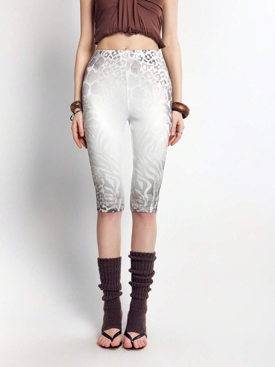 Bloopia Women's Ombre Print Fashionable 7/8 Length Pants, Summer - Multicolor - View 1