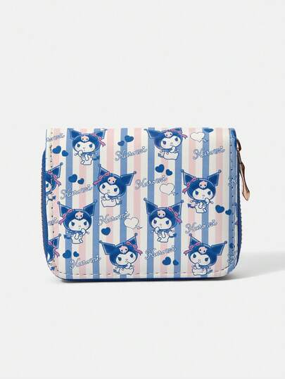 HELLO KITTY AND FRIENDS | SHEIN 1Pc Line Love Rabbit Pattern Simple Style Zipper Coin Purse, Suitable For Women.