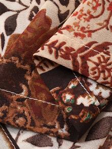 DAZY Women's Floral Print Loose Long Sleeve Shirt And Wide Leg Pants Two Pieces Casual Vacation Summer Set - Brown - View 7