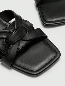 CUCCOO BIZCHIC 沙滩日常外穿方头拖鞋 女士春夏新款时尚简约百搭套脚鞋 假日舒适软底凉鞋 - 黑色 - 查看 7