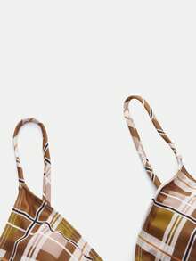 Maija 女士吊带无袖格子休闲沙滩泳衣套装 - 彩色 - 查看 7