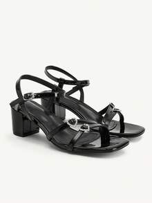 CUCCOO CHICEST Wedding Simple And Generous Fashion Versatile Casual Workplace Commuter Women High Heels Sandals Elegant Shoes Wedding Shoes - Black - View 9