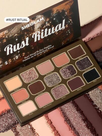 SHEGLAM Rust Ritual 15-Pan Palette Brand Beauty Makeup Face Paint Cosmetic For Women Girls Perfect For Winter Spring Ideal For Y2K Fancy Fashion Suitable For Birthday Valentine'S Day Gift Rave Party Ready Best Color