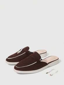 Sleekvia 女士平底乐福鞋玛丽珍露跟套脚深棕色流苏吊坠休闲通勤女鞋度假 - 咖啡棕 - 查看 10