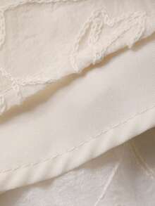 DAZY Women's V-Neck Short Sleeve Textured Fabric Dress, Elegant - White - View 8