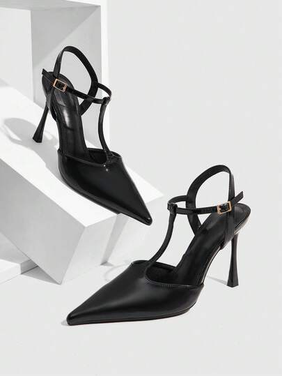 CUCCOO SZL Giày cao gót mũi nhọn thiết kế khóa cài thời trang thanh lịch dành cho nữ