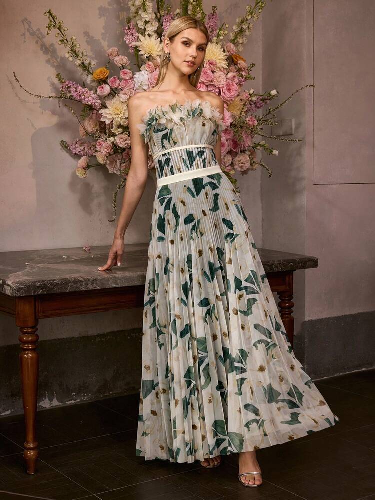 MOTF Soiréza WOMEN'S ROMANTIC FLORAL PRINT COCKTAIL DRESS, SUITABLE FOR SPRING/SUMMER OCCASIONS