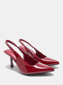 CUCCOO CURVES Sapatos femininos de bico fino em verniz bordô, com design vibrante, versáteis e modernos para o dia a dia. Sapatos de salto alto. - Borgonha - Ver 7