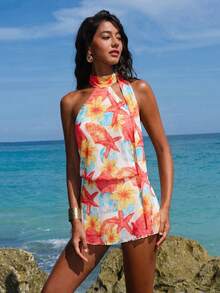 Opulessa 女士针织露背吊带迷你连衣裙 - 彩色 - 查看 4