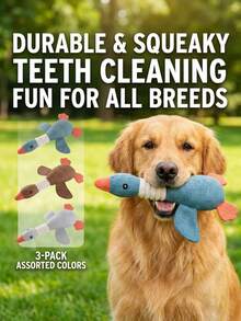 PETSIN Cute Canvas Duck Shaped Plush Dog Toy With BB Calls, Interactive Play For Dogs - Multicolor - View 2