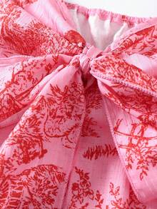 Qadelle 女士纹理印花修身吊带背心，优雅百搭，适合度假、通勤和日常穿着 - 玫紅色 - 查看 8