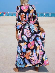 Swim Vcay Women's Random Print Long Sleeve Kimono Cover Up, Summer - Multicolor - View 2