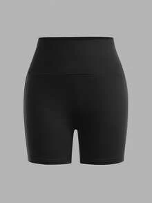 SHEIN Girlism Bộ đồ 3 món màu trơn, dáng ôm, thoải mái, cạp rộng, dành cho bé gái tuổi teen, gồm áo và quần short. - màu nâu - Xem 7