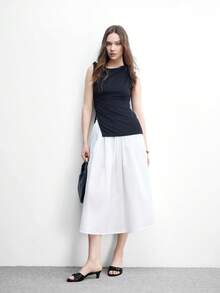 CUCCOO BIZCHIC Giày sandal quai ngang mũi vuông đính đá cho nữ, thích hợp làm quà Giáng sinh - màu đen - Xem 2