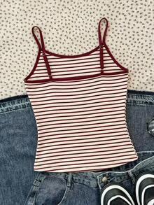 少女款亮色巴西印花撞色休闲吊带背心，修身剪裁，适合夏季、运动休闲穿着。 - 彩色 - 查看 5