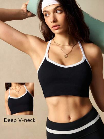 VARSIVA 撞色滚边超短运动吊带背心