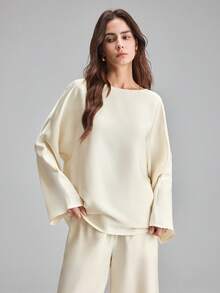 Ontre 2026 New Early Spring Pink Crinkle Satin Elastic Waist Women's Skirt, Suitable For Modern Urban Party, Back To School Season, Wedding, Casual Minimalist Fashion Daily Wear, Bohemian Style, Vacation, Festival, Spring - Apricot - View 5