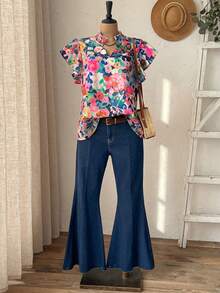 EMERY ROSE Áo sơ mi cỡ lớn in họa tiết nhiều màu sắc, kiểu dáng thường ngày. - Nhiều màu - Xem 6