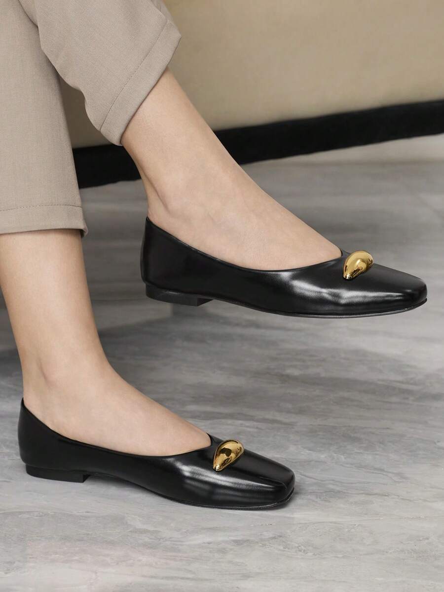 Sleekvia Zapatos casuales de viaje diarios con diseño de hebilla para mujer - Negro - Ver 1