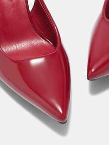 CUCCOO CURVES Sapatos femininos de bico fino em verniz bordô, com design vibrante, versáteis e modernos para o dia a dia. Sapatos de salto alto. - Borgonha - Ver 8