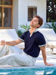 Manfinity CityGents 男士针织毛衣 - 藏蓝色 - 查看 7