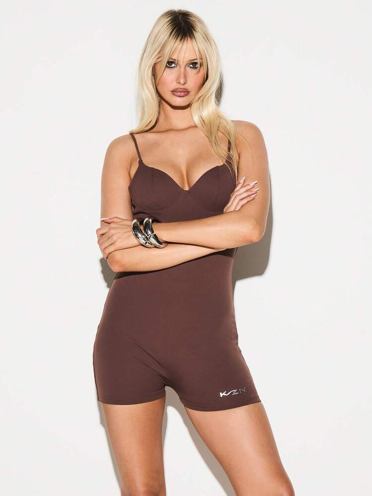 KIZN Moulded Cup Strappy Short Bodysuit