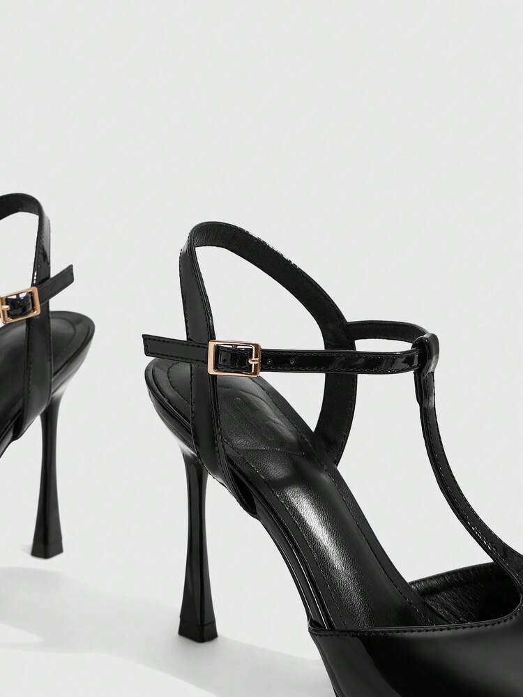 CUCCOO SZL Women's Pointed Toe Buckle Design Fashionable Elegant High Heels