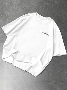 Manfinity LEGND 男士骷髅头和扑克牌印花休闲短袖T恤 - 白色 - 查看 2