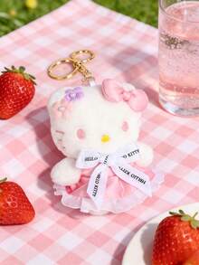 POKOJA LAND HELLO KITTY AND FRIENDS | 粉色花朵小猫毛绒娃娃连衣裙小猫吊坠柔软面料可爱小猫适合搭配手提包、包包和其他拥抱配饰钥匙扣吊坠时尚装饰家居装饰婚礼、派对抛掷娃娃送给朋友和家人的最佳礼物，送给她的完美礼物 - 彩色 - 查看 8