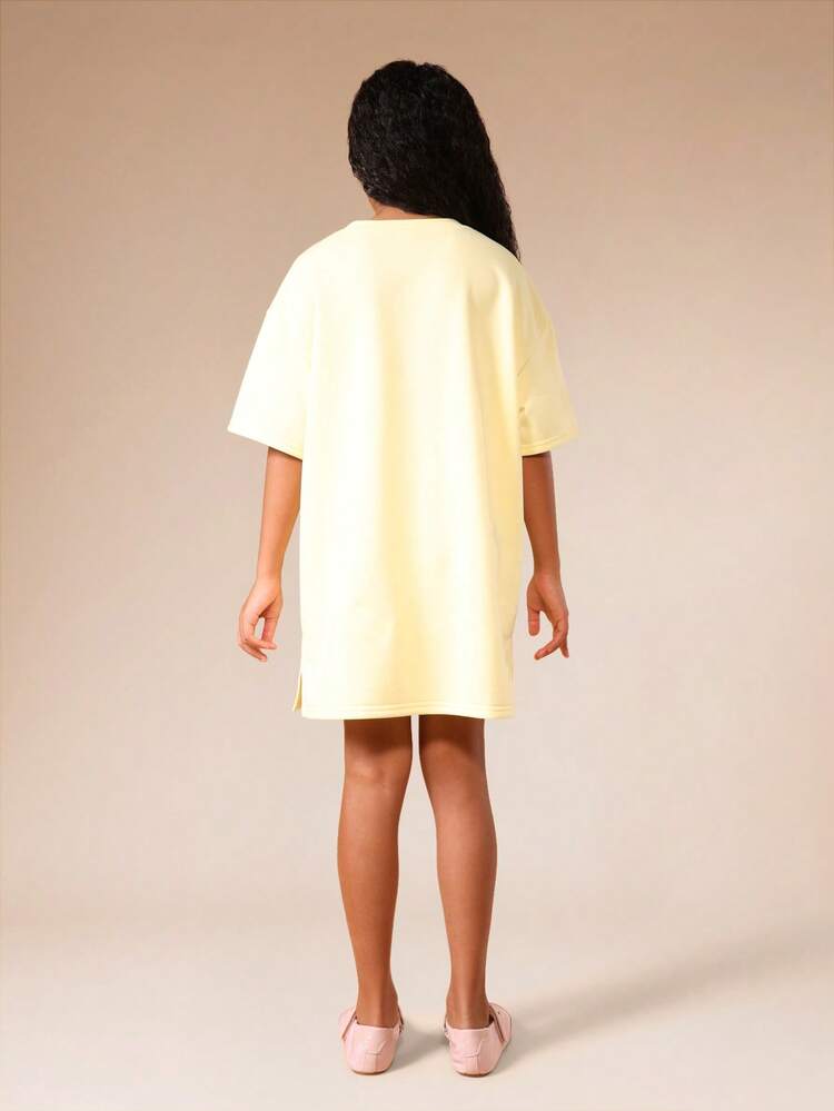 Oversized T-Shirt Dress With Cherry Star Print