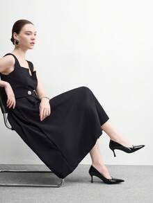 CUCCOO BIZCHIC Women Shoes Four Seasons New Black Mirror Pointed Toe Thin Heel High Heel Low Vamp Women's High Heel Shoes Daily Versatile Commuter Business Dinner Party Wear Women's Shoes Spring Shoes - Black - View 6