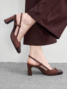 CUCCOO BIZCHIC Women's Fashion Versatile Commuter High Heels Spring Shoes - Brown - View 3