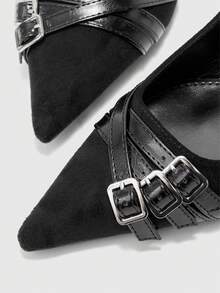 CUCCOO BIZCHIC 休闲通勤简约时尚尖头女式高跟鞋 - 黑色 - 查看 6