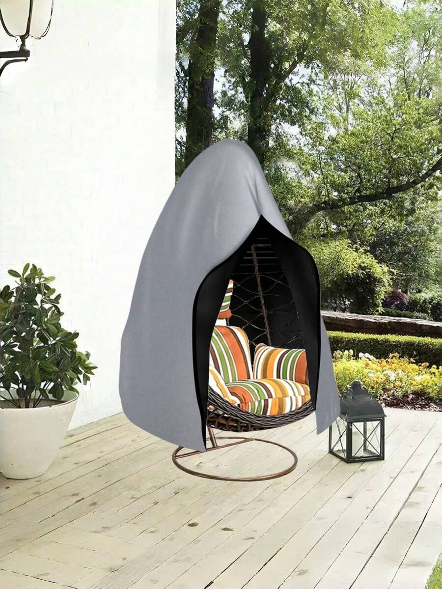 1PC Egg Patio Hanging Egg Chair Cover Outdoor Swing Egg Chair Cover Waterproof Anti-Dust With Zipper 210D Oxford Fabric Veranda Garden Lawn Chair Protector Furniture Accessory 115x190cm/230x200cm - Grey - View 1
