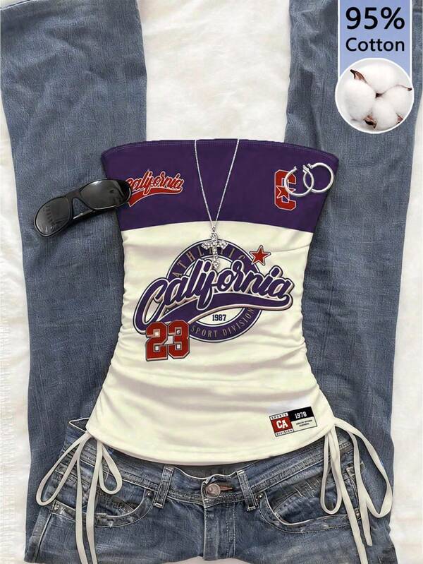 Attitoon Parte superior tipo tubo de jersey de cuello redondo de estilo callejero Y2K para mujer, 95% algodón - Gráfico No.23, estilo de jersey, estética vintage retro de chica suave, ropa de club de hip-hop, de vuelta a la escuela, vacaciones y festivales de música, estilo grunge punk gótico, ropa deportiva casual para primavera, verano, otoño e invierno, look de festival occidental de la generación Z