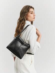 SHECARRY Damen Umhängetasche Schwarz - Schwarz - Übersicht 9