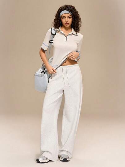 Hanevo Nueva camiseta de manga corta con cuello de camisa, de estilo casual, elegante y minimalista para uso en resort, playa y fiestas, para mujer, primavera/verano