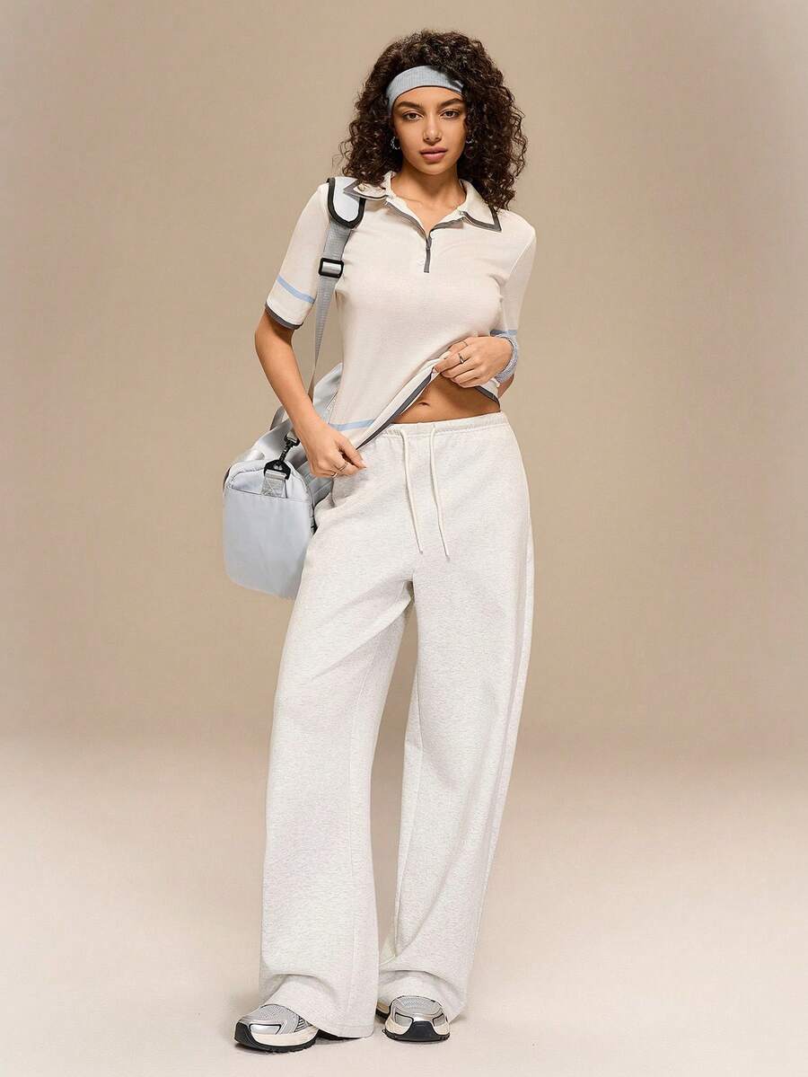 Hanevo Nueva camiseta de manga corta con cuello de camisa, de estilo casual, elegante y minimalista para uso en resort, playa y fiestas, para mujer, primavera/verano - Multicolor - Ver 1