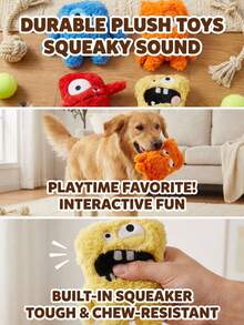 PETSIN Monster Plush Dog Toy With BB Sounds, Interactive Play For Dogs - Multicolor - View 3