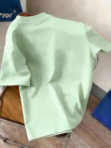 Manfinity Joysei Áo thun tay ngắn họa tiết hoạt hình thường ngày cho nam, Quà tặng bạn trai - Màu xanh Bạc hà - Xem 2