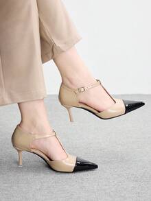 CUCCOO BIZCHIC 女士时尚防滑鞋底细高跟尖头舒适高跟鞋 - 杏色 - 查看 1