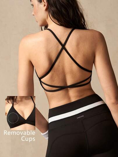 VARSIVA Women's Letter Print Everyday Fitness Racerback Sports Bra